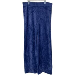Aerie‎ Fuzzy Wide Leg Blue Lounge Pants Size Large
